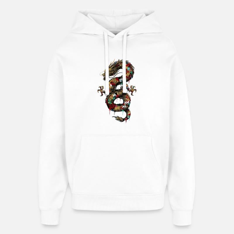 Dragon Graffiti - Sweat à capuche unisexe Stanley/Stella Oversized - blanc
