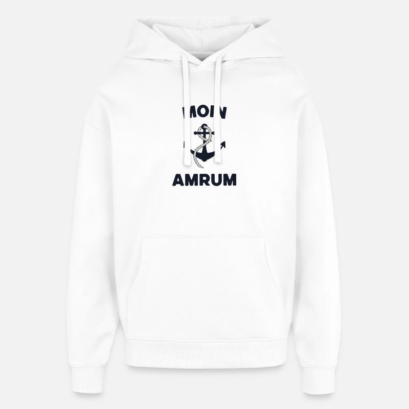 Moin Amrum – Conception d’ancres maritimes - Sweat à capuche unisexe Stanley/Stella Oversized - blanc