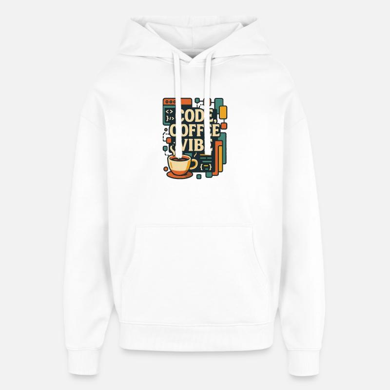 Code Coffee Vibe – Lustiges Programmer T-Shirt - Oversized Unisex Hoodie von Stanley/Stella - Weiß