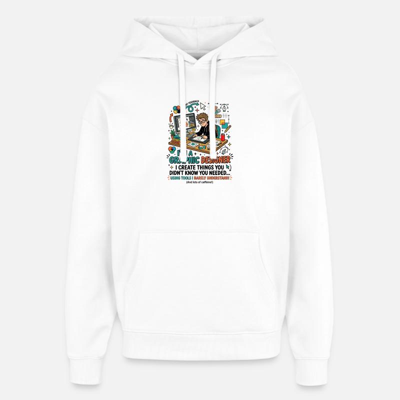 Outils de graphisme : Dire sur l’humour - Sweat à capuche unisexe Stanley/Stella Oversized - blanc