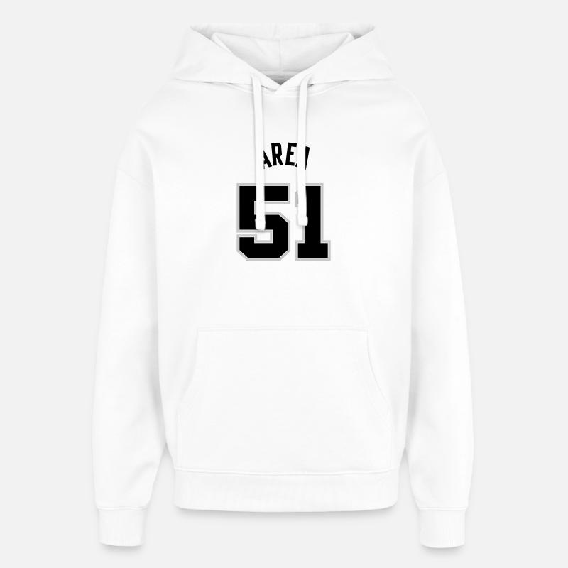 ZONE 51 Noir - Sweat à capuche unisexe Stanley/Stella Oversized - blanc