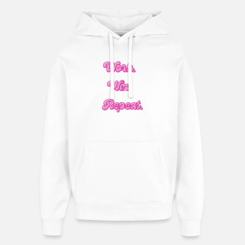 Work Win Repeat | Motivationsspruch - Oversized Unisex Hoodie von Stanley/Stella - Weiß
