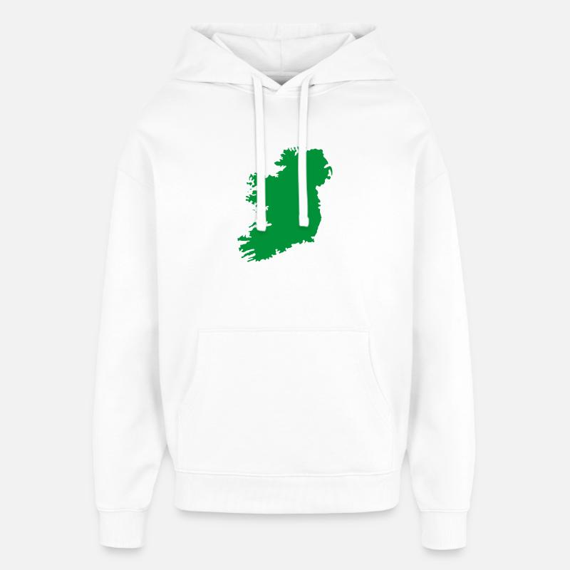 Carte de l’Irlande - Sweat à capuche unisexe Stanley/Stella Oversized - blanc