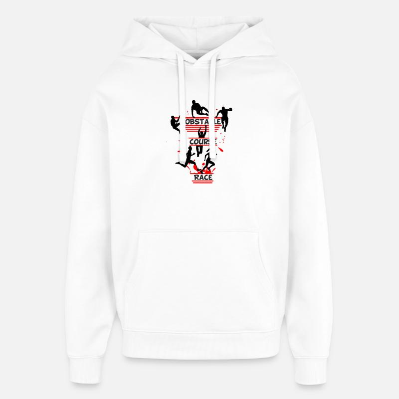 Course d’obstacles – Silhouette Full Action - Sweat à capuche unisexe Stanley/Stella Oversized - blanc