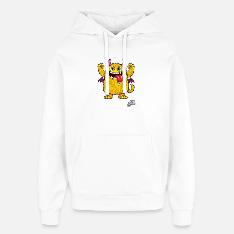 Monstre orange - Sweat à capuche unisexe Stanley/Stella Oversized - blanc