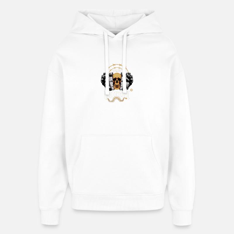 Cercle crâné avec fil barbelé - Sweat à capuche unisexe Stanley/Stella Oversized - blanc