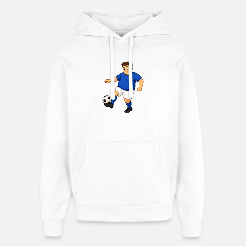 Footballeur avec ballon - Sweat à capuche unisexe Stanley/Stella Oversized - blanc