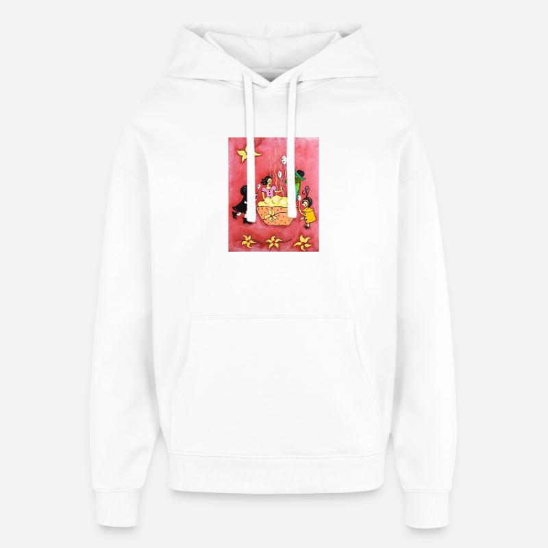 Pudding à la vanille - Sweat à capuche unisexe Stanley/Stella Oversized - blanc