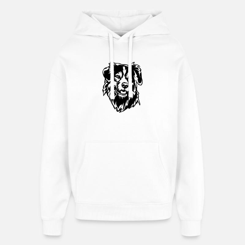 Australian Shepherd Kopf - Oversized Unisex Hoodie von Stanley/Stella - Weiß