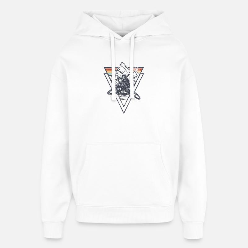 Coucher de soleil en géométrie sommitale - Sweat à capuche unisexe Stanley/Stella Oversized - blanc