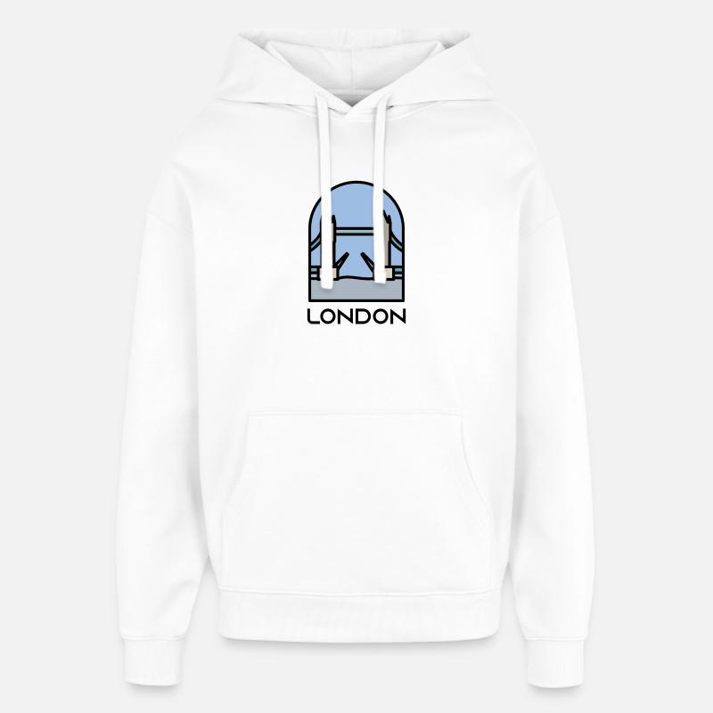 Londres - Sweat à capuche unisexe Stanley/Stella Oversized - blanc