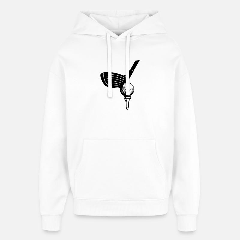 Balle de golf et sticlk - Sweat à capuche unisexe Stanley/Stella Oversized - blanc
