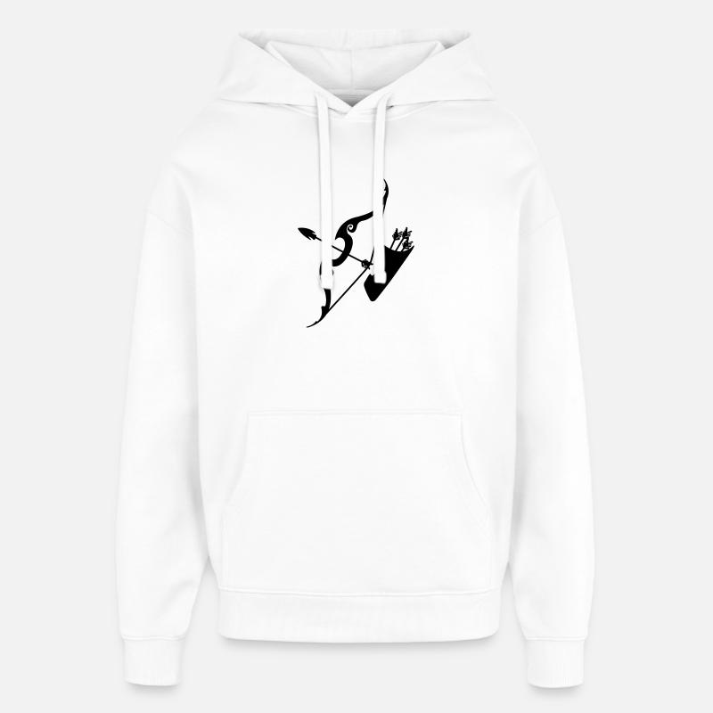 Schütze-Bogen mit Pfeilen - Oversized Unisex Hoodie von Stanley/Stella - Weiß