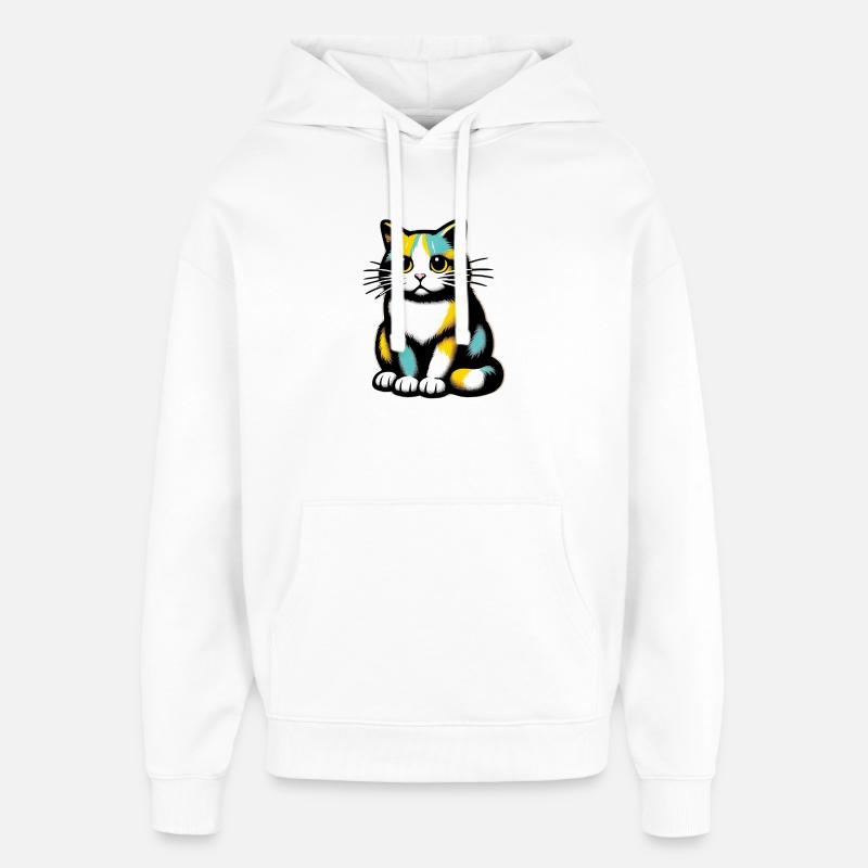 Chat - Sweat à capuche unisexe Stanley/Stella Oversized - blanc