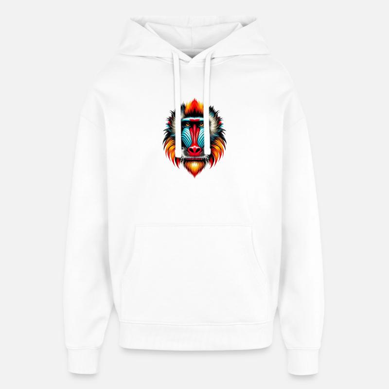 Singe mandrill - Sweat à capuche unisexe Stanley/Stella Oversized - blanc