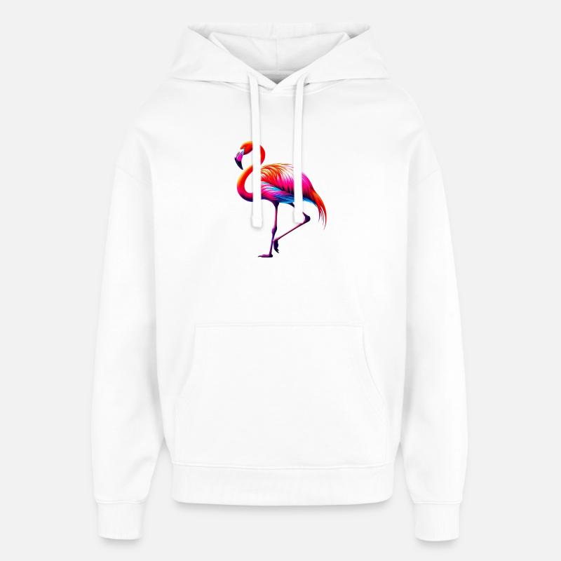 Flamant - Sweat à capuche unisexe Stanley/Stella Oversized - blanc