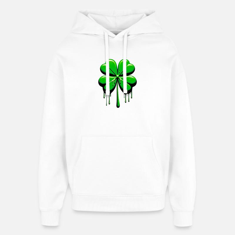 Trèfle à quatre feuilles - Sweat à capuche unisexe Stanley/Stella Oversized - blanc