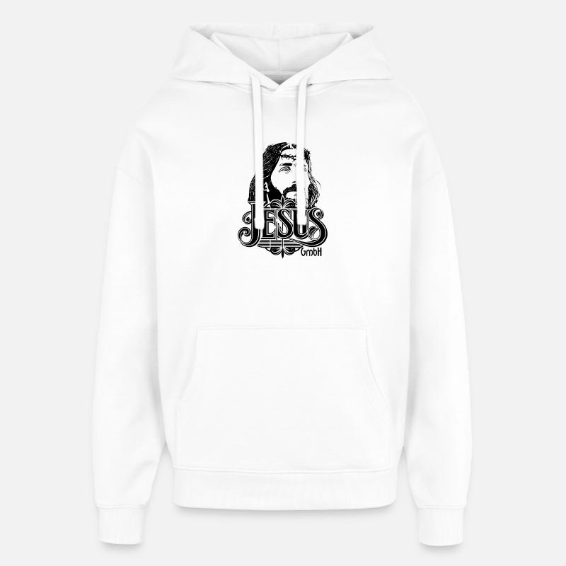 Jesus Head with Writing 2 - Oversized Unisex Hoodie by Stanley/Stella - white