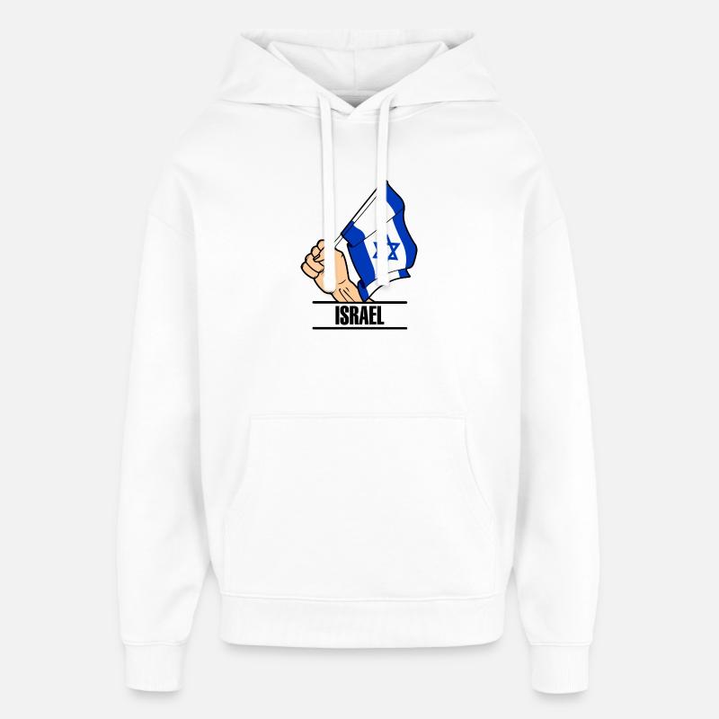 Drapeau Israël poing texte ISRAËL - Sweat à capuche unisexe Stanley/Stella Oversized - blanc