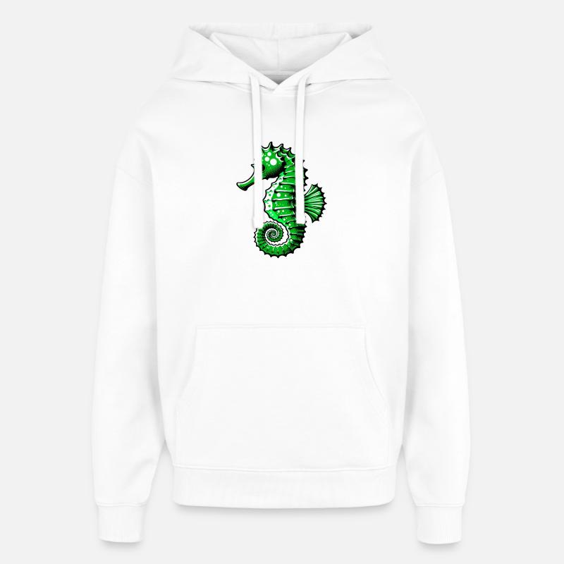 Hippocampe - Sweat à capuche unisexe Stanley/Stella Oversized - blanc