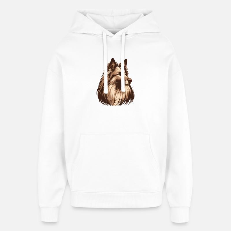 Groenendael - Oversized Unisex Hoodie von Stanley/Stella - Weiß