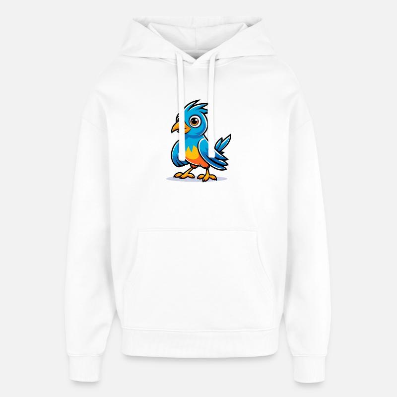 Oiseau bleu - Sweat à capuche unisexe Stanley/Stella Oversized - blanc