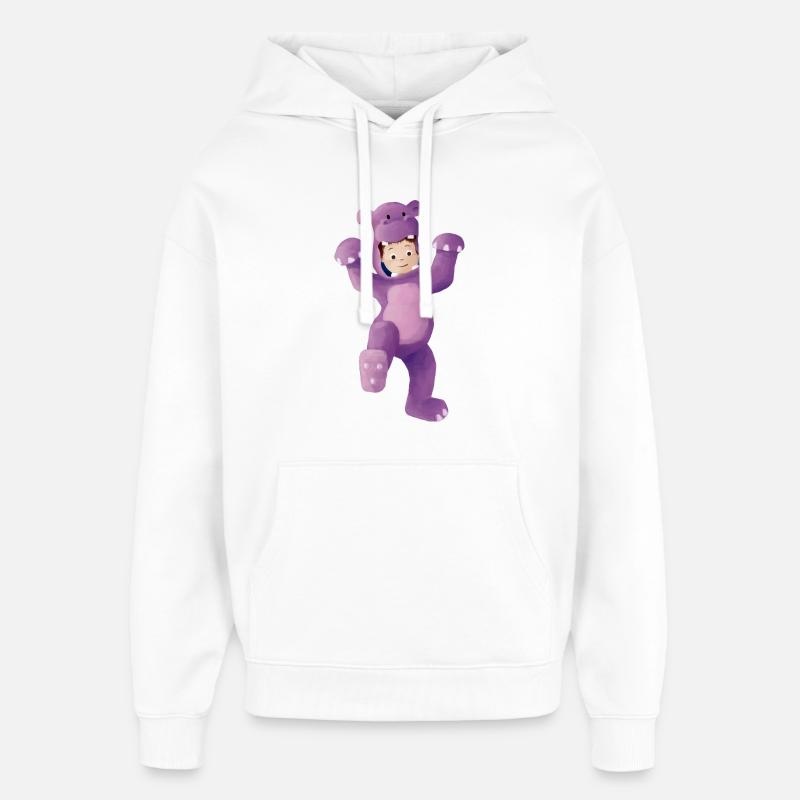 Garçon déguisé en hippopotame - Sweat à capuche unisexe Stanley/Stella Oversized - blanc