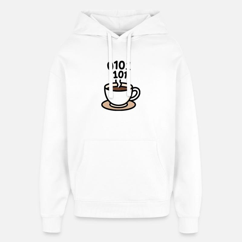 KaffeeCode Fusion - Sweat à capuche unisexe Stanley/Stella Oversized - blanc