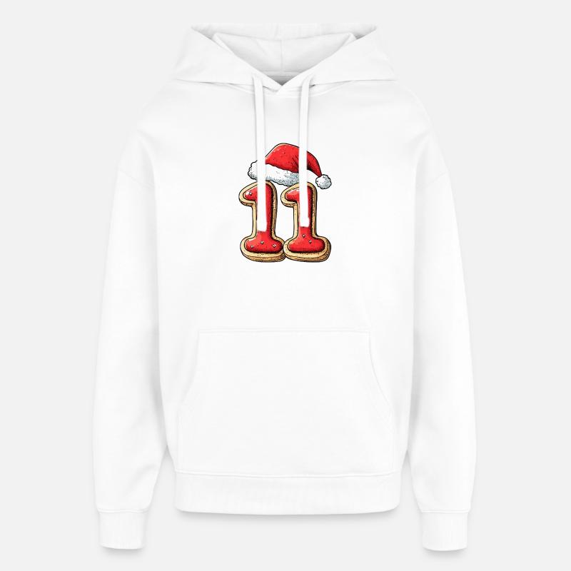 Biscuit de Noël à 11 chiffres - Sweat à capuche unisexe Stanley/Stella Oversized - blanc