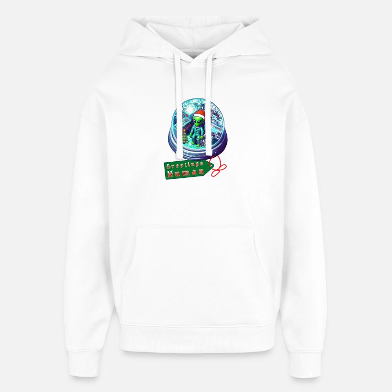 Noël extraterrestre - Sweat à capuche unisexe Stanley/Stella Oversized - blanc