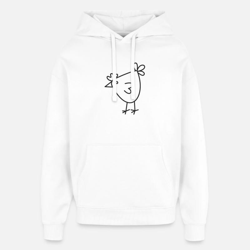 Dessin animé Joyeuse Poule - Sweat à capuche unisexe Stanley/Stella Oversized - blanc