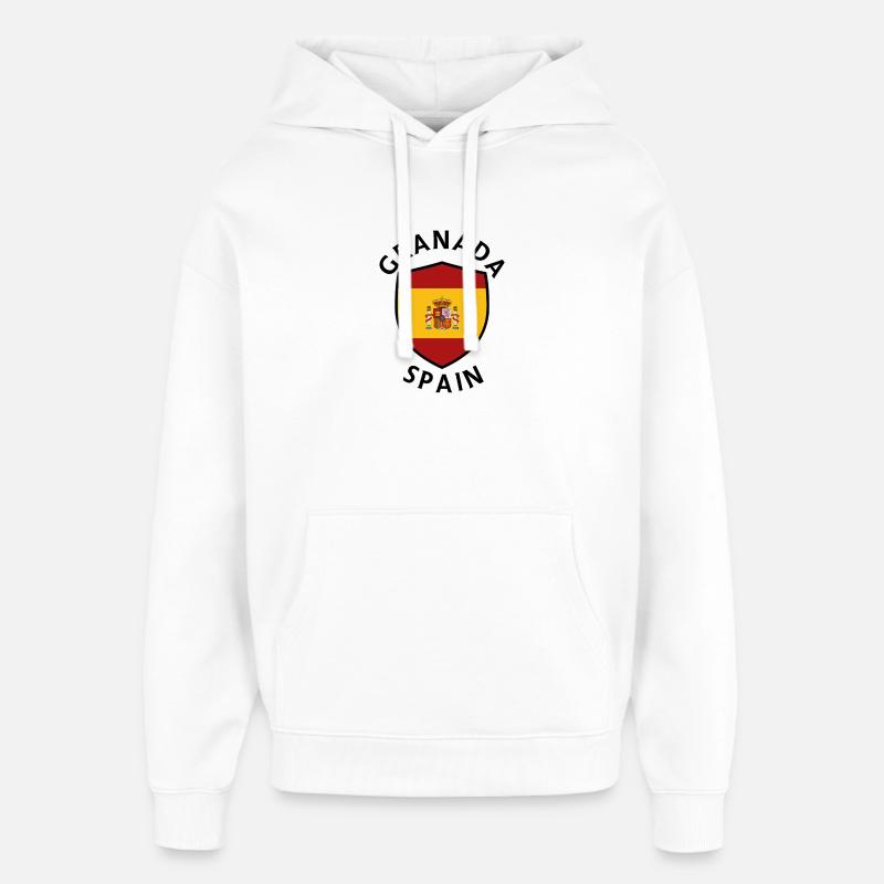 Bouclier de Grenade d’Espagne - Sweat à capuche unisexe Stanley/Stella Oversized - blanc