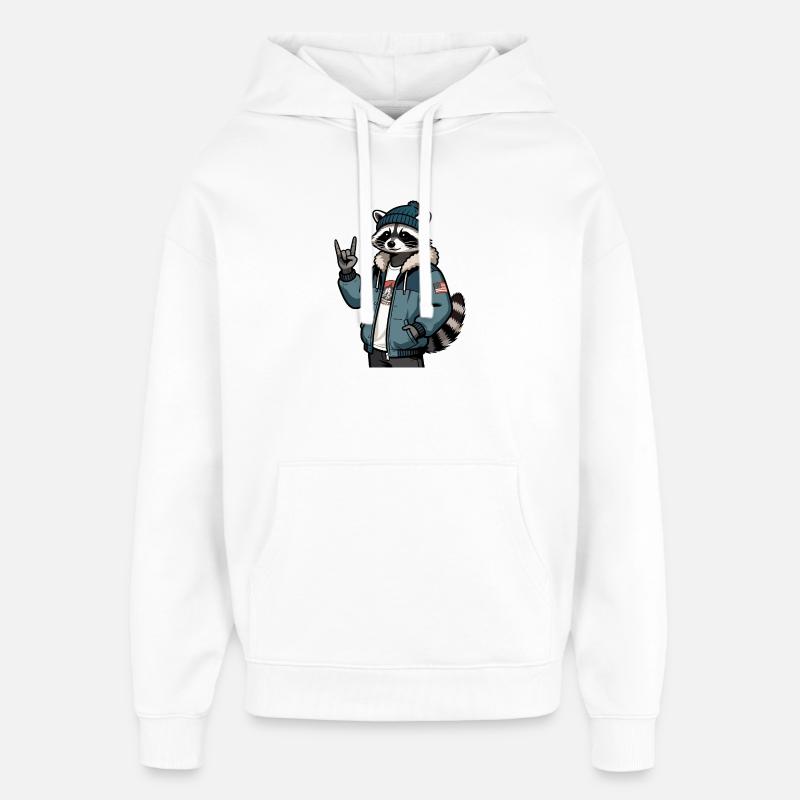 Raton laveur cool - Sweat à capuche unisexe Stanley/Stella Oversized - blanc