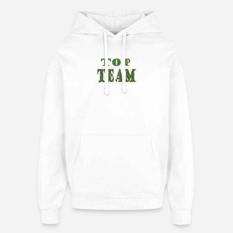 Texture du motif vert Team Green - Sweat Ă capuche unisexe Stanley/Stella Oversized - blanc