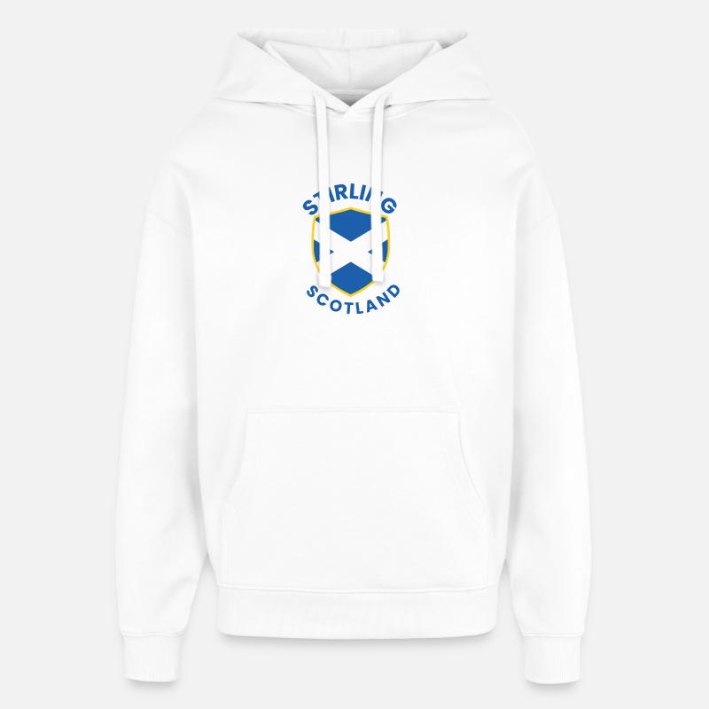 Conception du bouclier écossais de Stirling - Sweat à capuche unisexe Stanley/Stella Oversized - blanc
