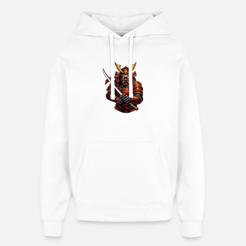 Martial Arts Samurai with Sword - Oversized Unisex Hoodie by Stanley/Stella - white
