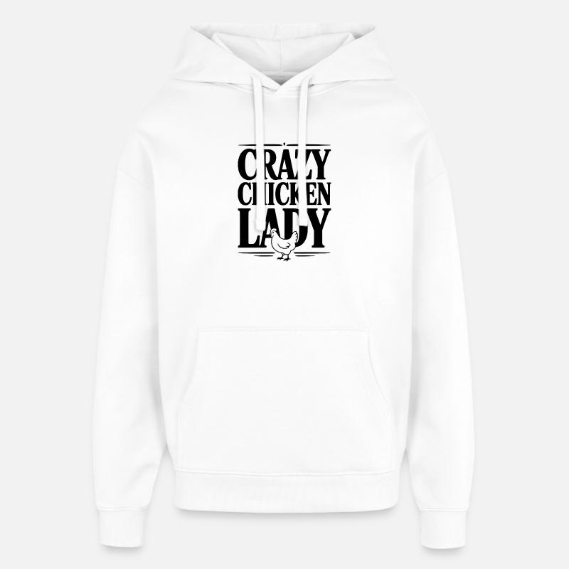 La folle du poulet - Sweat à capuche unisexe Stanley/Stella Oversized - blanc