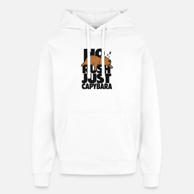 Pas d’urgence, juste du capybara - Sweat à capuche unisexe Stanley/Stella Oversized - blanc