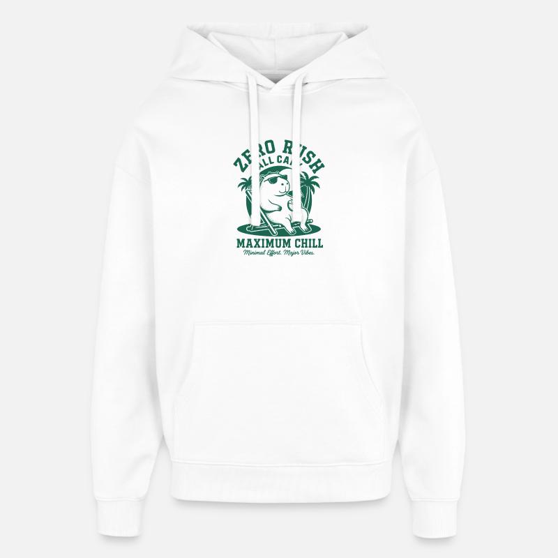 Zero Rush Capybara Chill - Oversized Unisex Hoodie by Stanley/Stella - white