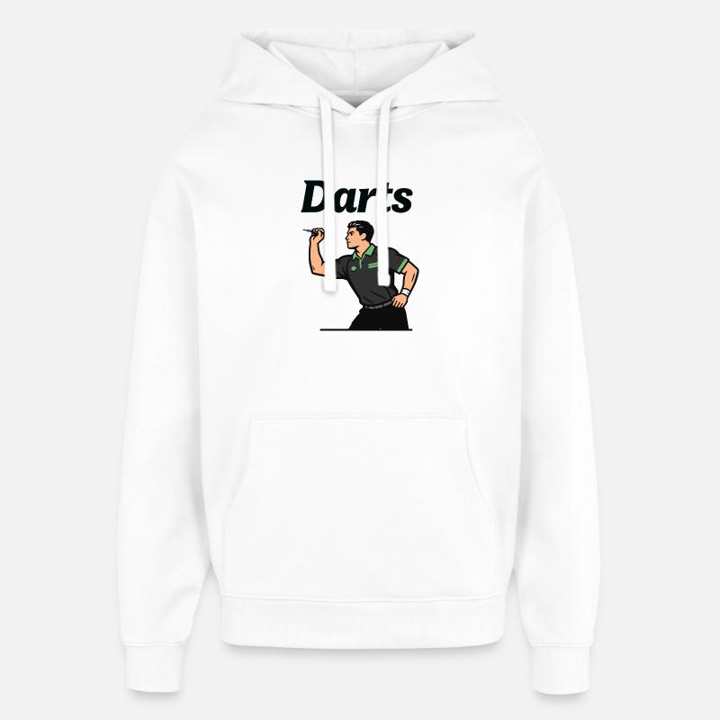 Joueur de fléchettes - Sweat à capuche unisexe Stanley/Stella Oversized - blanc