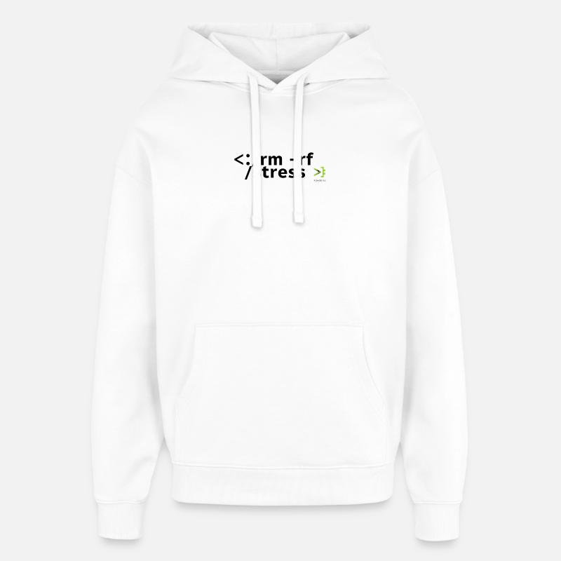 Stress Code: rm -rf stress - Sweat à capuche unisexe Stanley/Stella Oversized - blanc