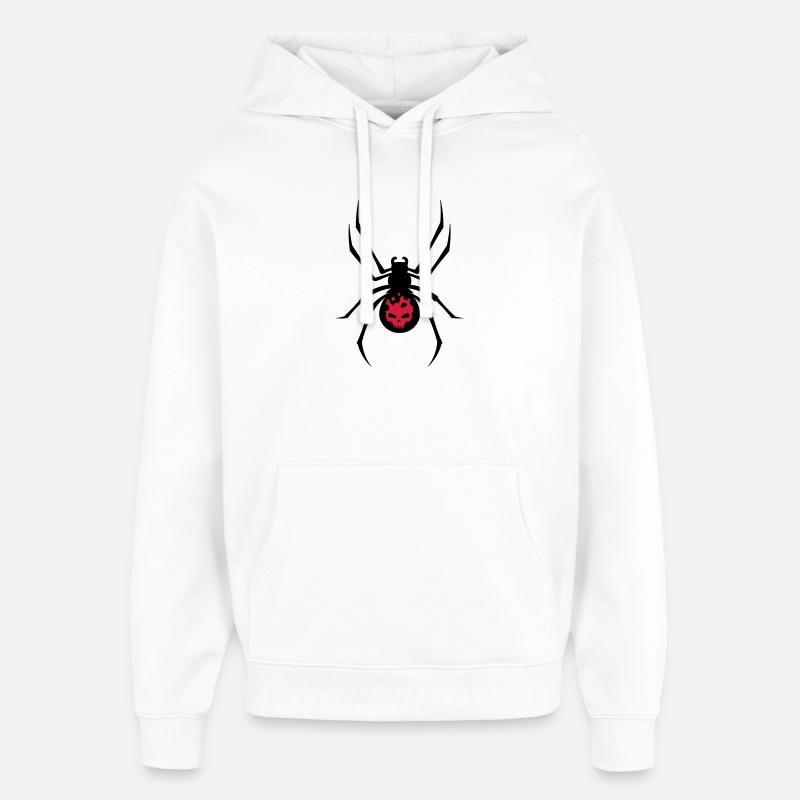 Schwarze Spinne mit Skull Muster - Oversized Unisex Hoodie von Stanley/Stella - Weiß