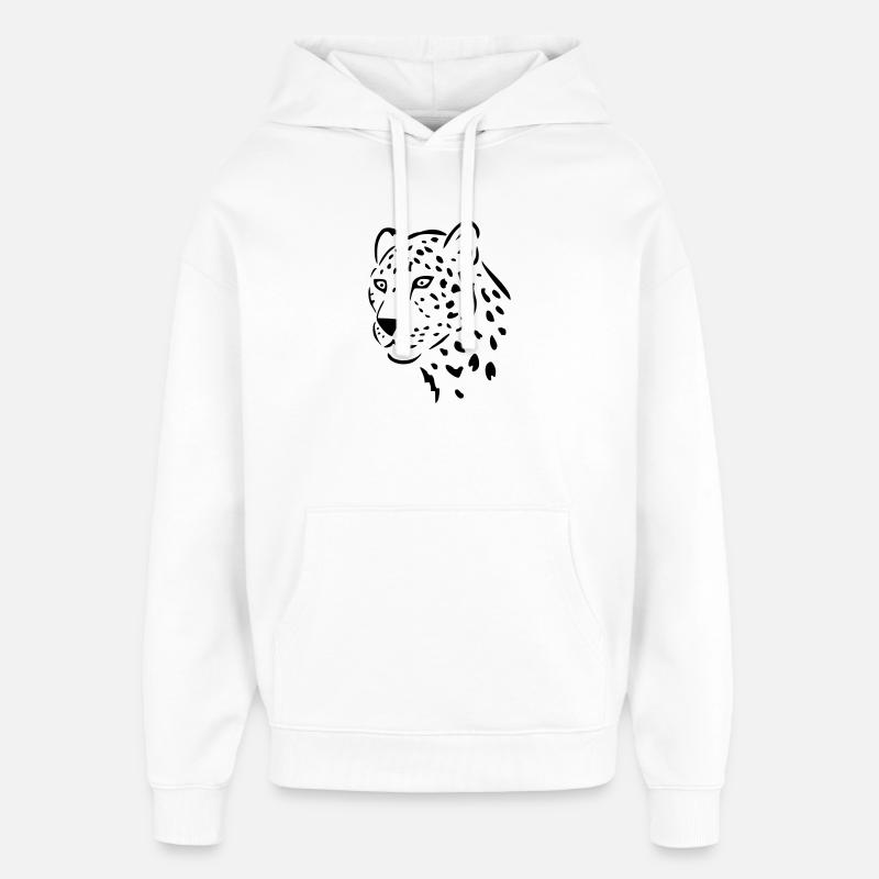 léopard - Sweat à capuche unisexe Stanley/Stella Oversized - blanc