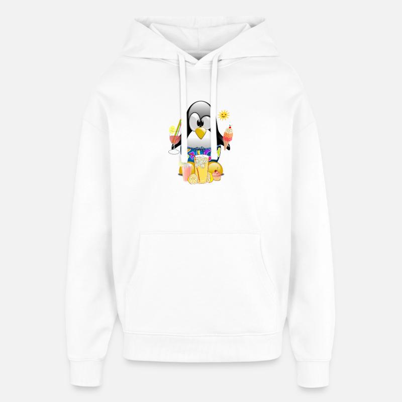 Pingouin, glace - Sweat à capuche unisexe Stanley/Stella Oversized - blanc