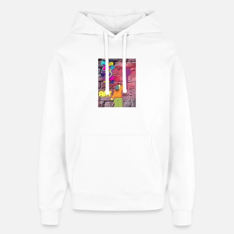 Graffiti ART - Oversized Unisex Hoodie von Stanley/Stella - Weiß