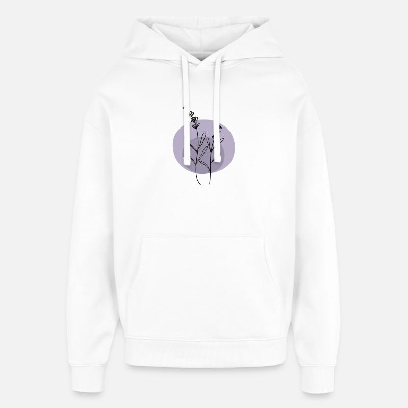 Lavendel schwarz lila - Oversized Unisex Hoodie von Stanley/Stella - Weiß