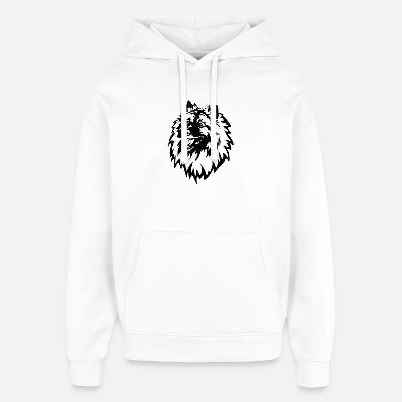 Tête de Wolfsspitz - Sweat à capuche unisexe Stanley/Stella Oversized - blanc