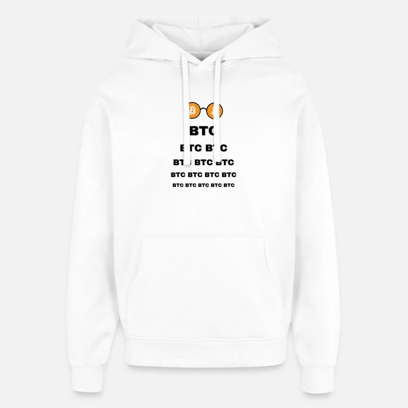 Bitcoin Lunette - Sweat à capuche unisexe Stanley/Stella Oversized - blanc