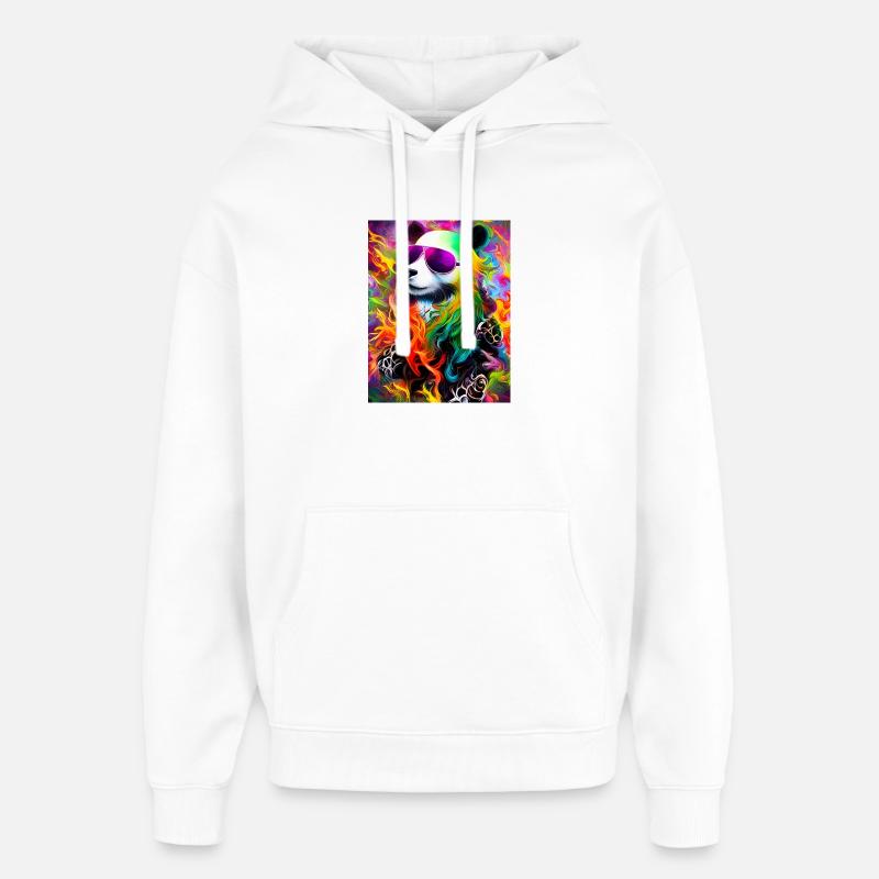 Regenbogen Panda Sonnenbrille - Oversized Unisex Hoodie von Stanley/Stella - Weiß