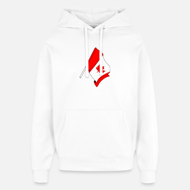 Drapeau du Canada - Sweat à capuche unisexe Stanley/Stella Oversized - blanc